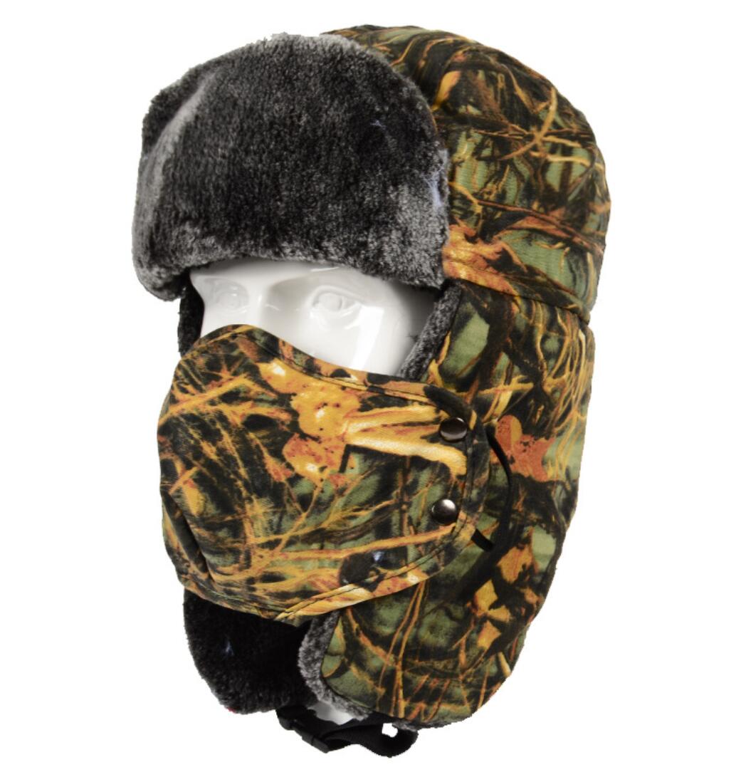 Lei Feng-모자, 방풍 인조 모피 귀 플랩 마스크 모자, 남성 및 여성용, 두꺼운 스키 사냥꾼 봄버 모자, 스노우 캡 보닛, 따뜻한 겨울 모자